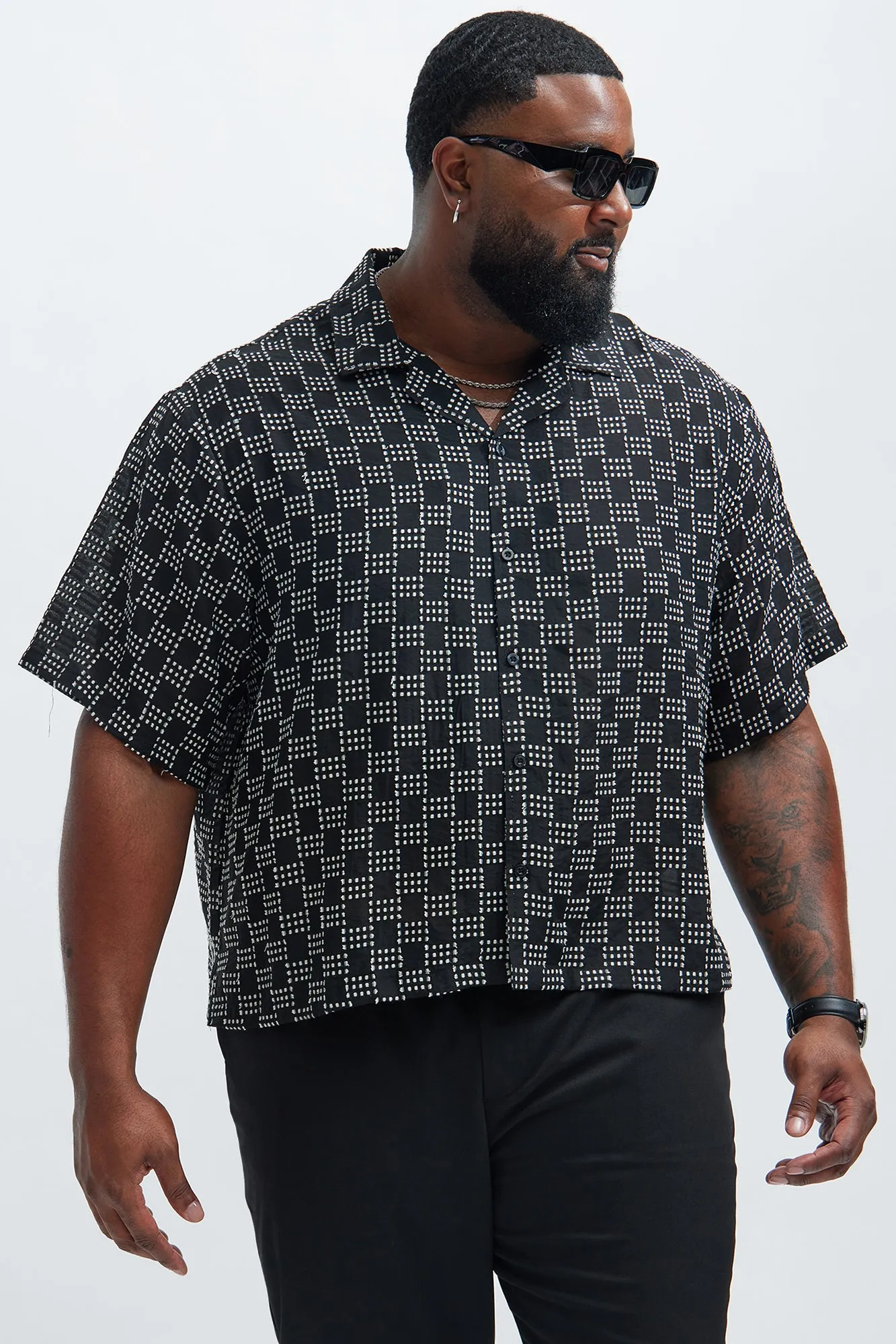 Alabastar Jacquard Shirt - Black/combo