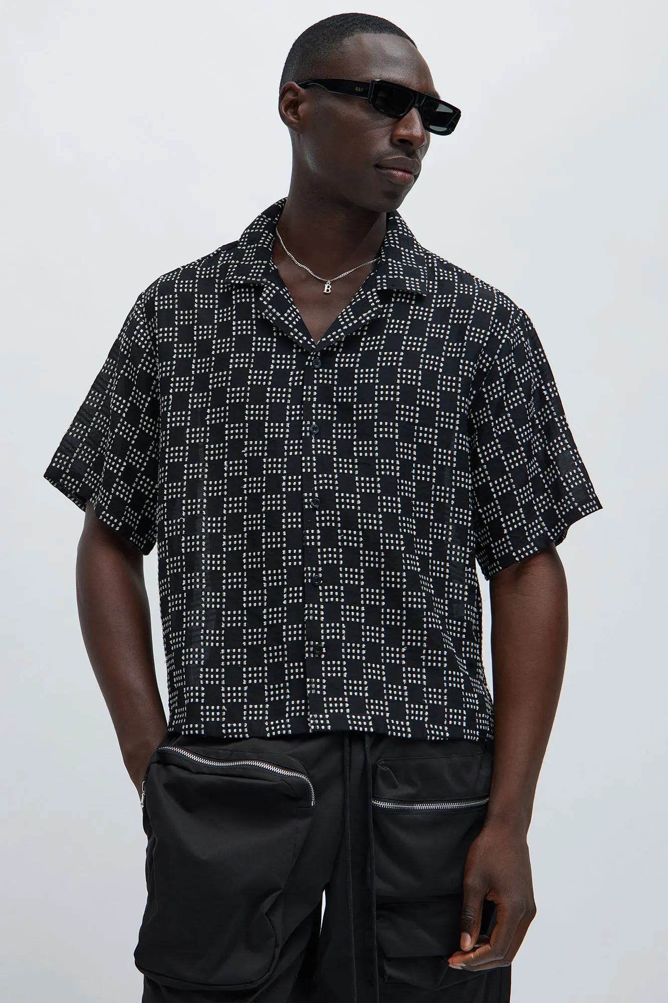 Alabastar Jacquard Shirt - Black/combo