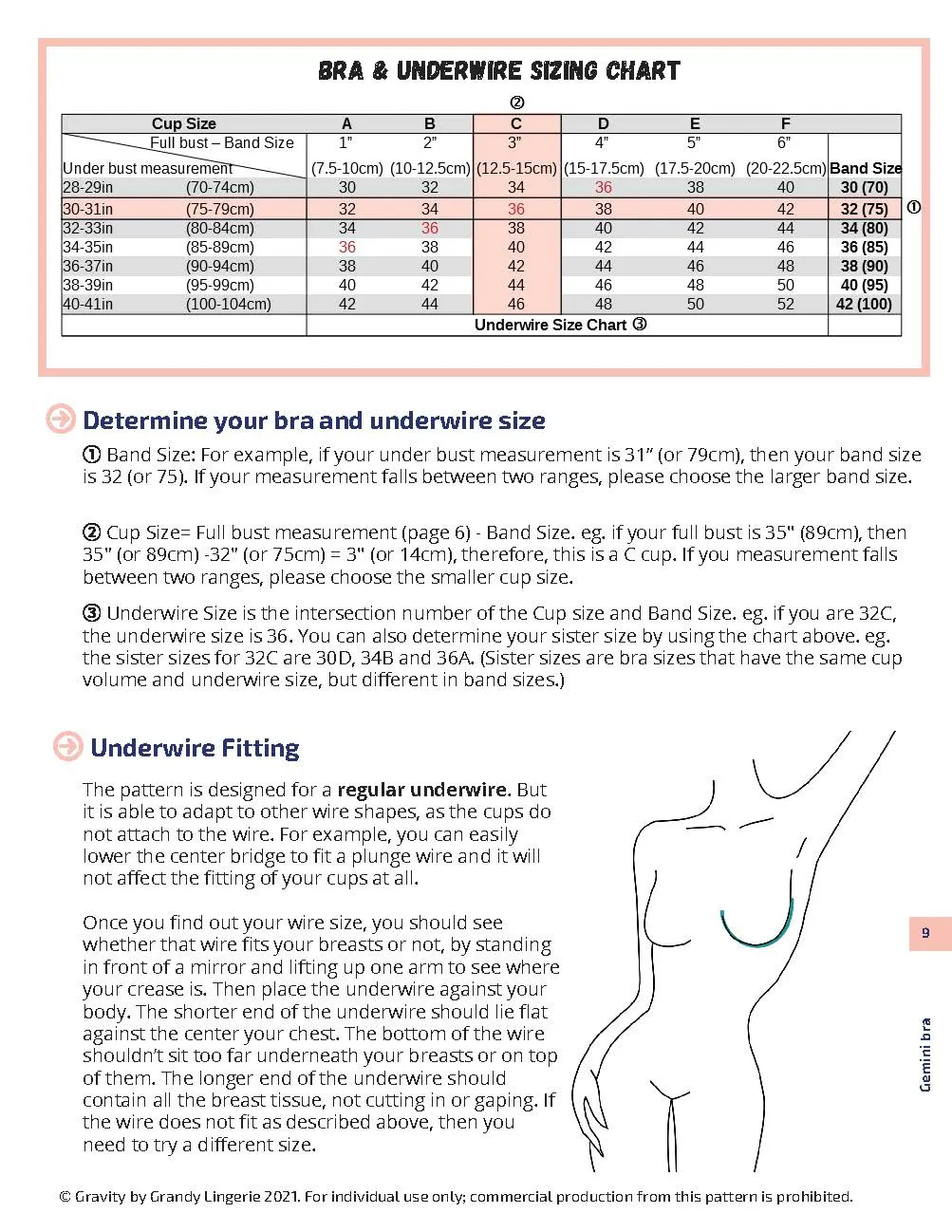 Gemini Downloadable Bra Pattern by Gravity by Grandy
