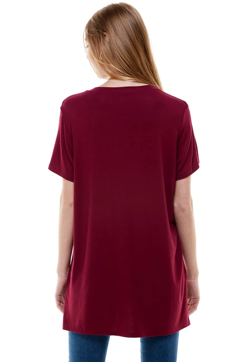 •IZZY• short sleeve tunic with side slits