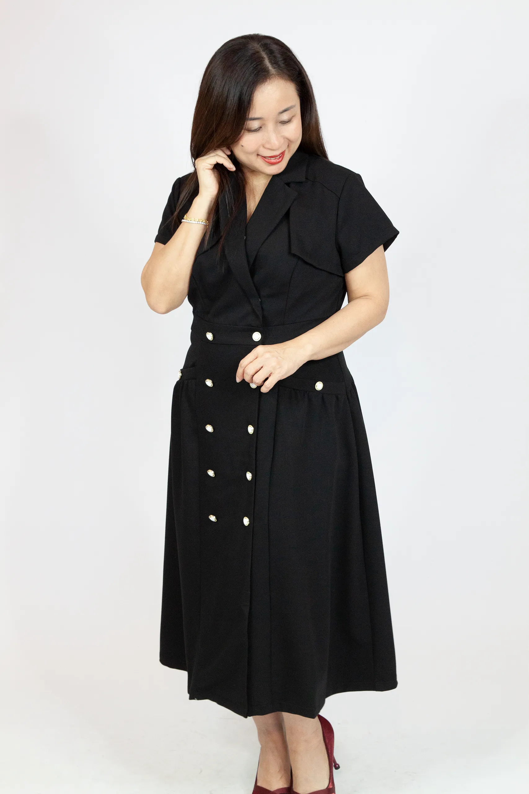 Lapel A Line Dress