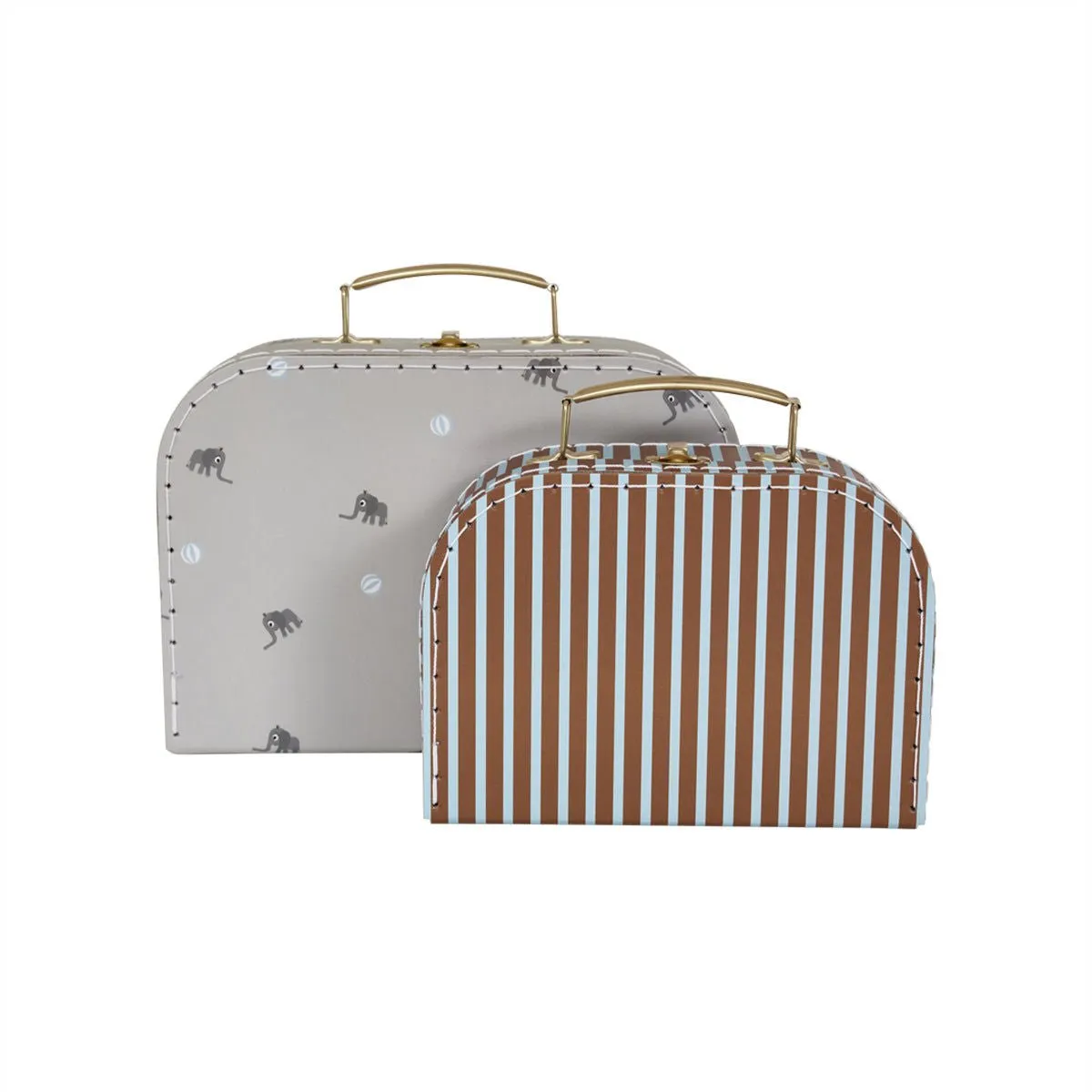 Mini Valise Éléphant & Rayure - Lot de 2