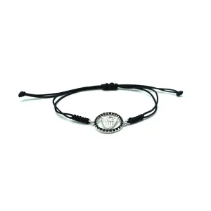 Pulsera escudo plata y circonitas