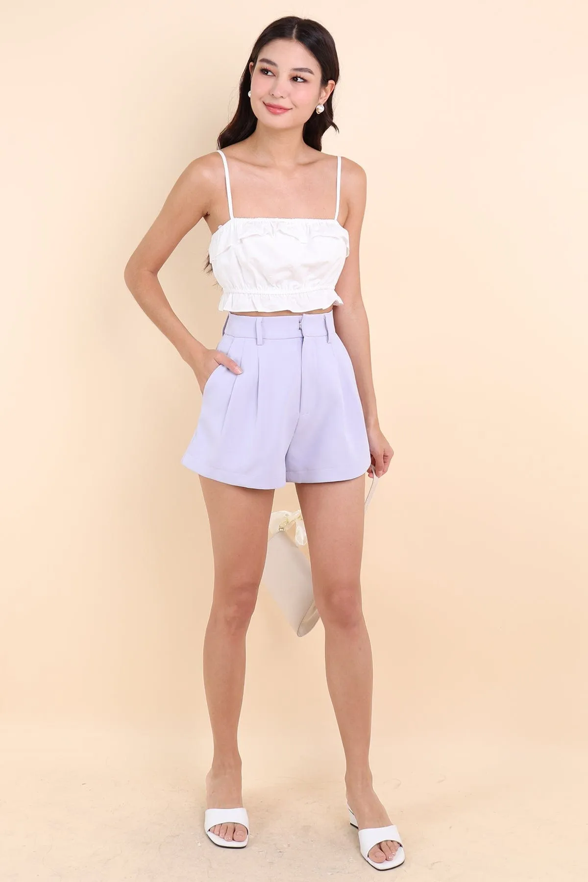 RESTOCKED** PAIGE A-LINE SHORTS IN PERIWINKLE