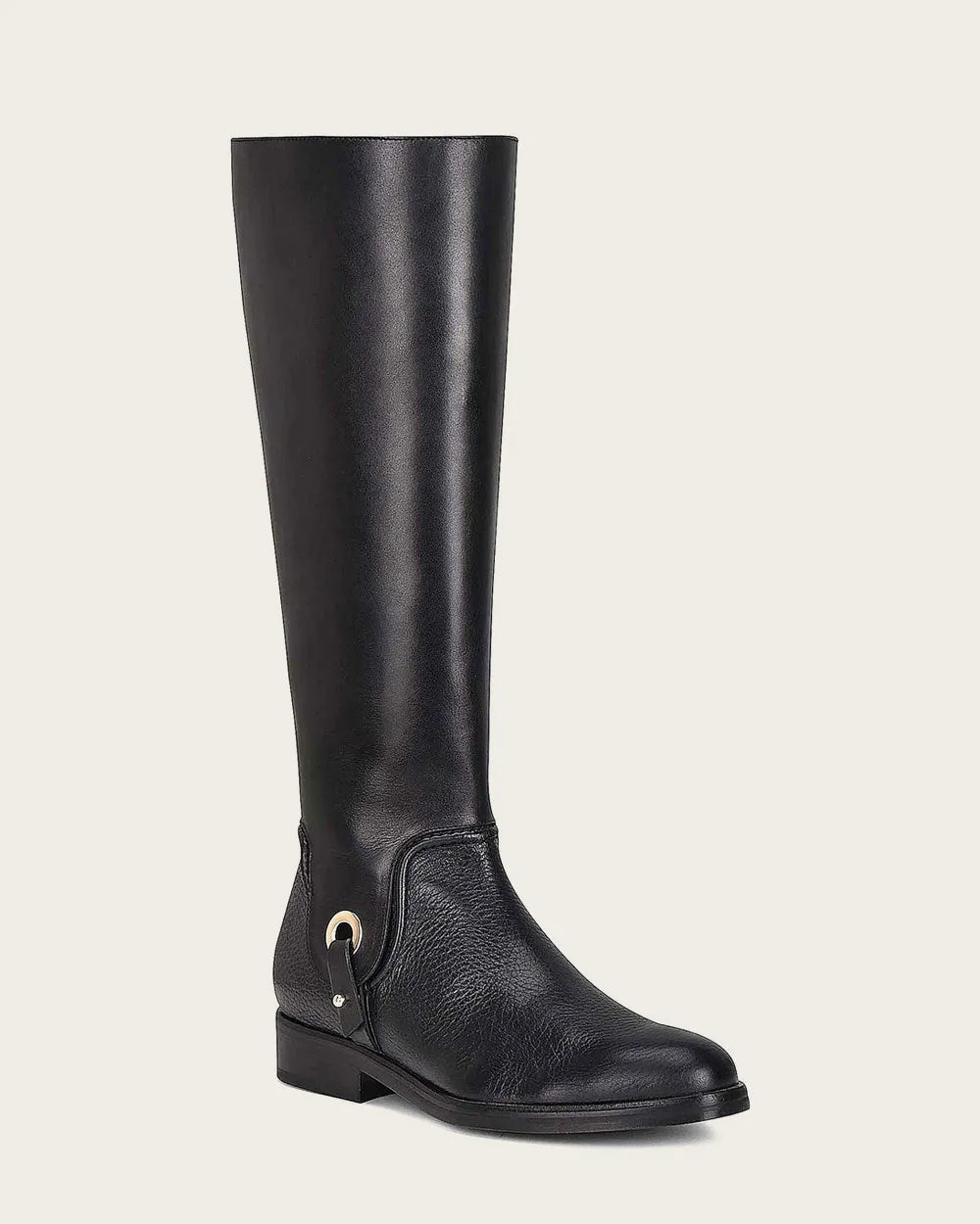 Riding style black deer boot