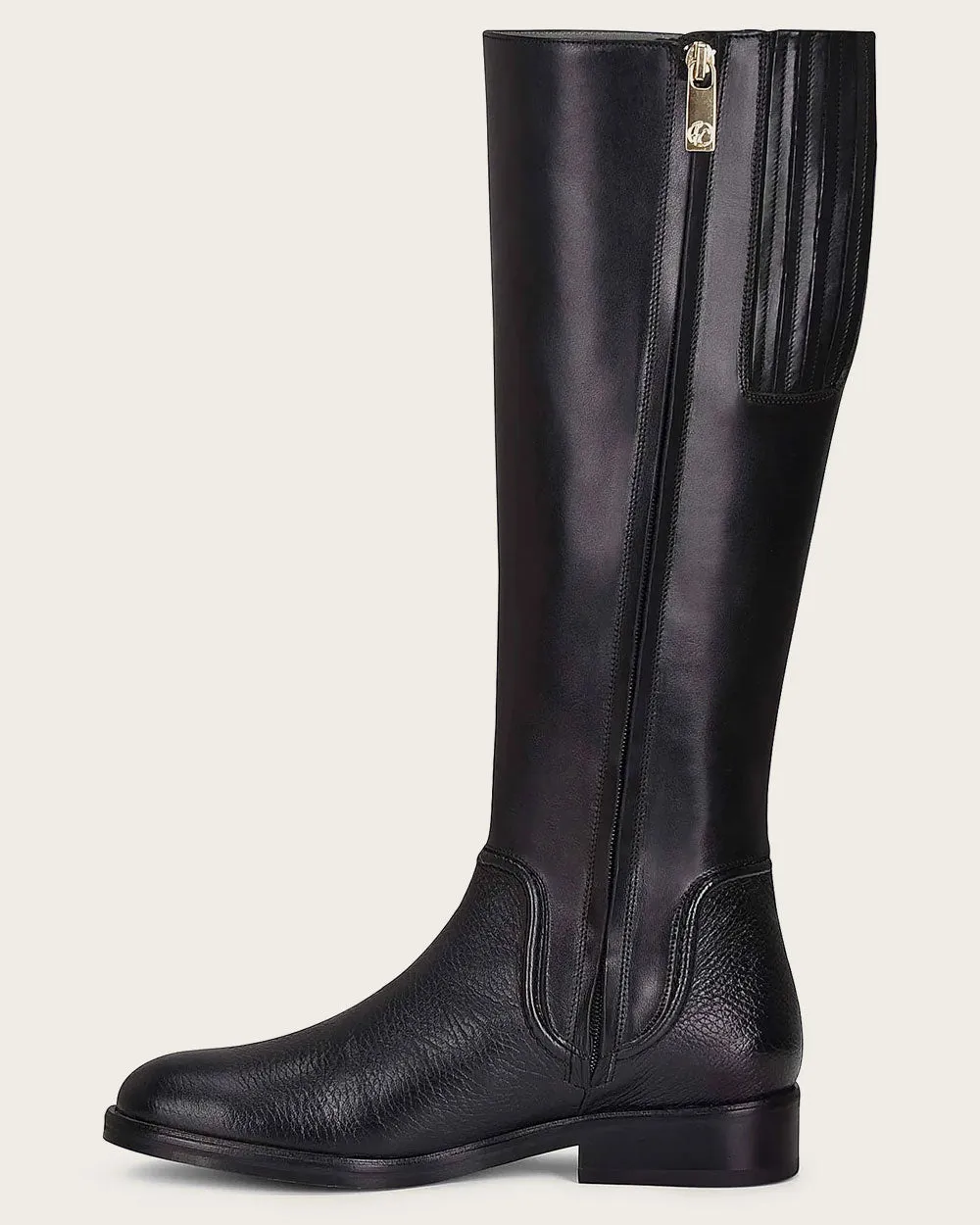 Riding style black deer boot