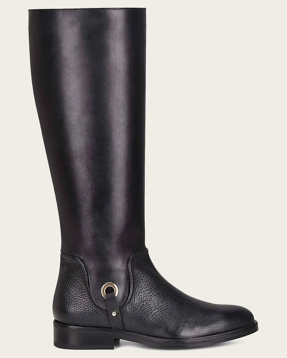 Riding style black deer boot