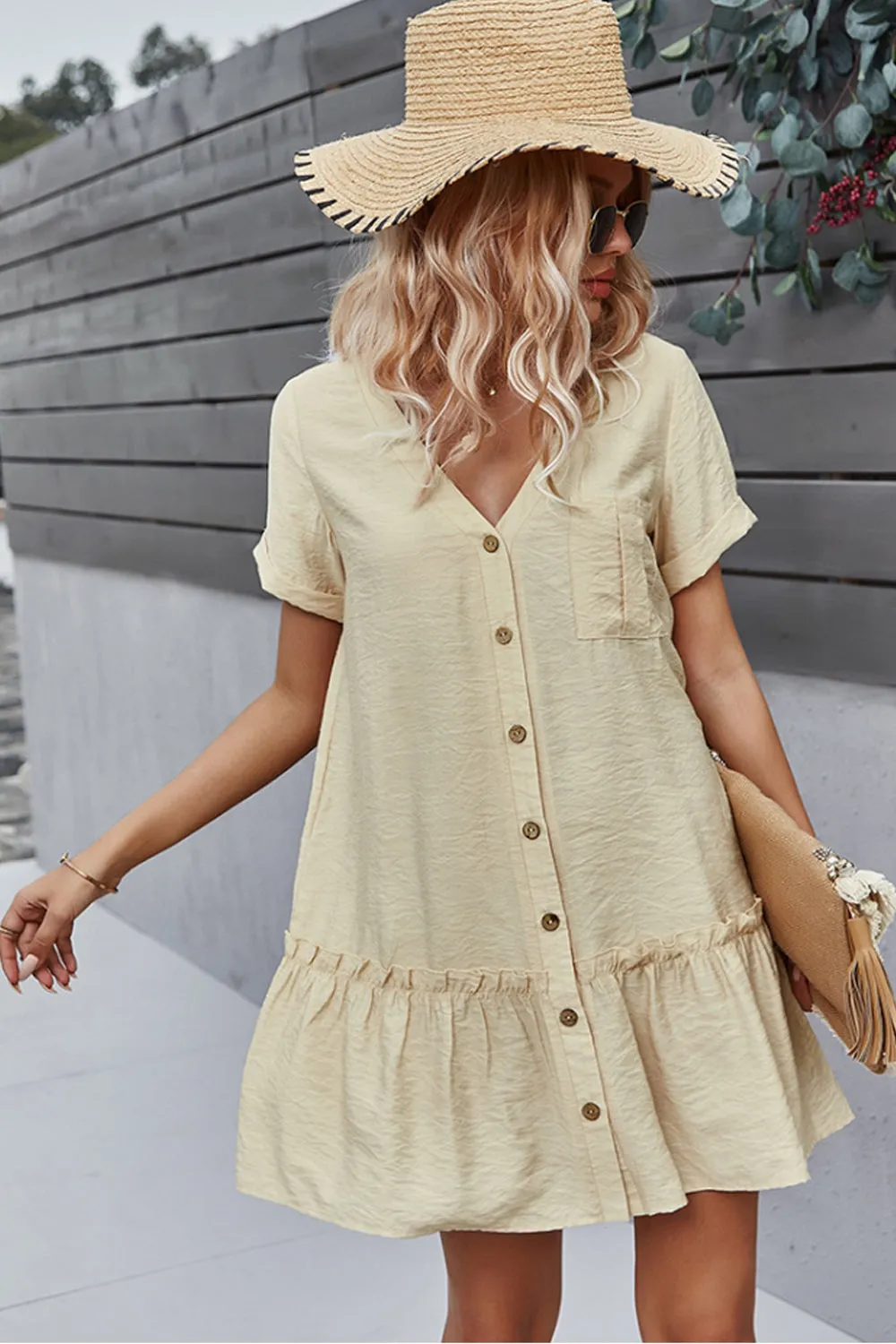 Short Sleeve A-Line Dress