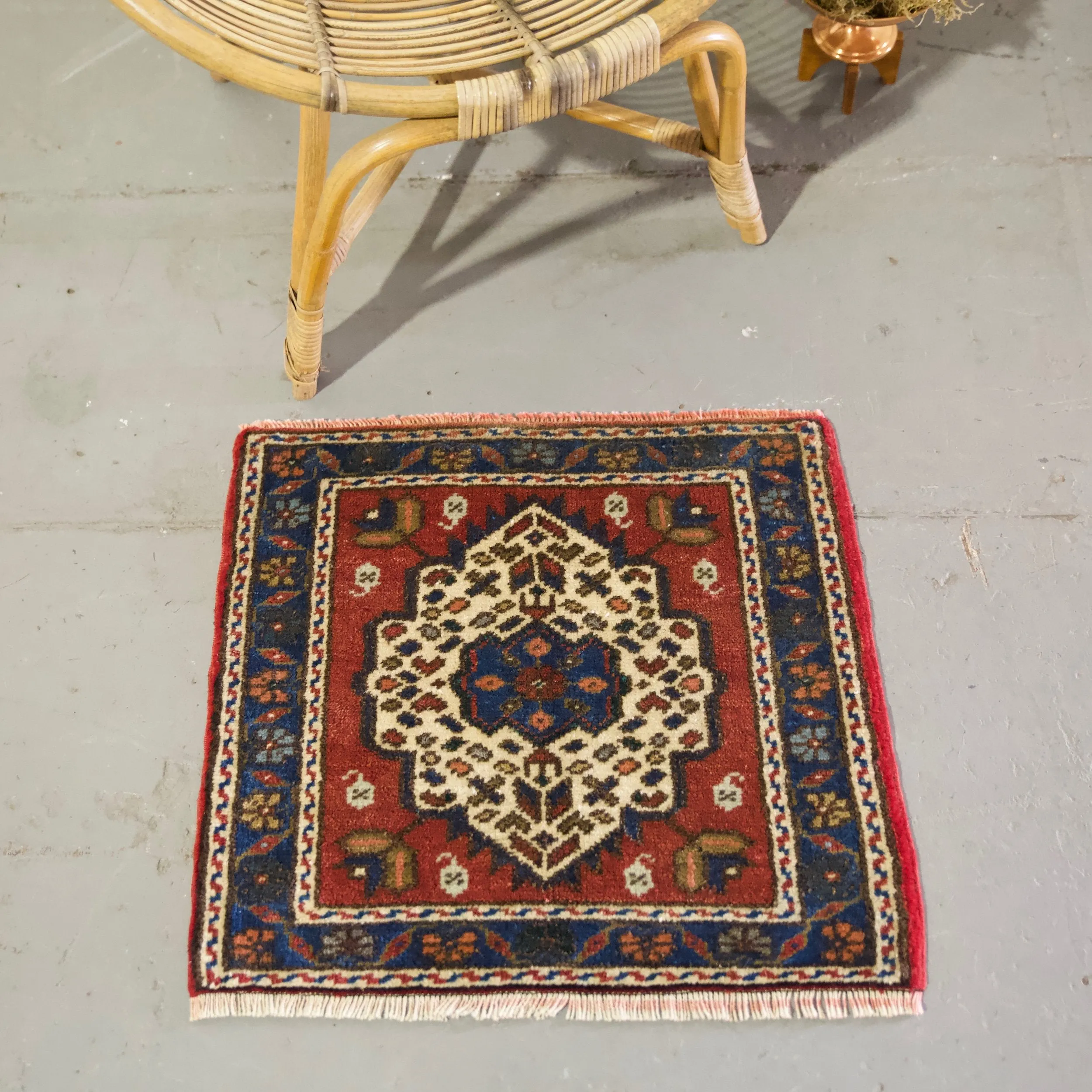 Vintage Mini Turkish Rug 23"x23"