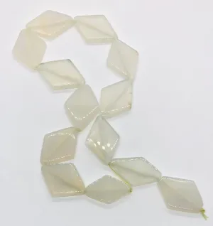 White Agate Rhombus Stone Strips